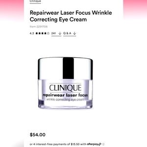 Clinique Repairwear Laser Focus Wrinkle Correcting Eye Cream .5 oz